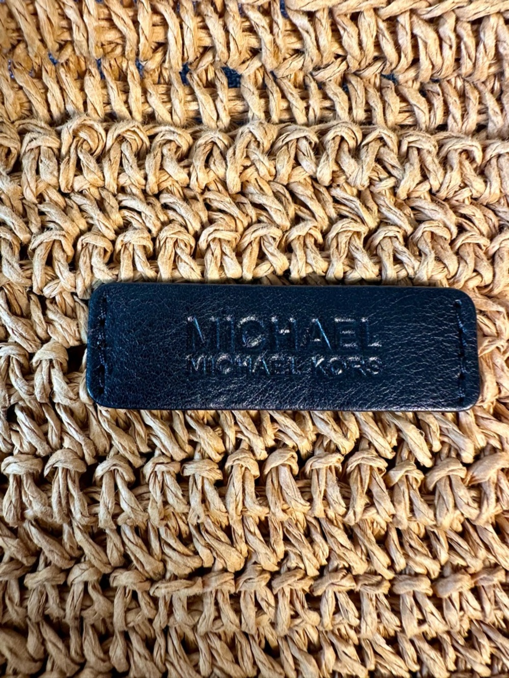Michael Kors Mustard Yellow Woven Tote with Black Trim - Picture 10 of 14